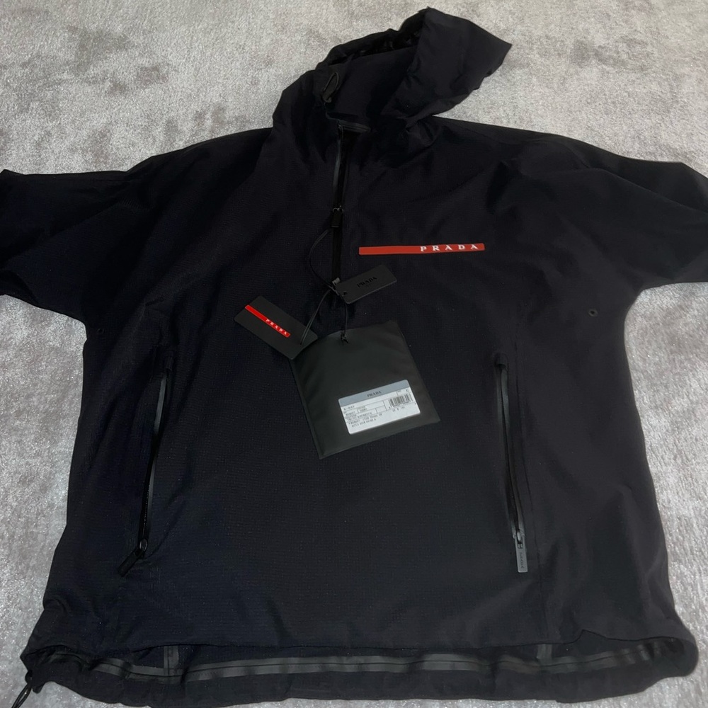 Mean Tecno stretch noir half zip up hoodie